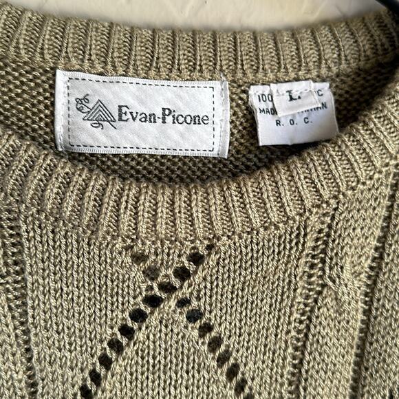 Evan-Picone‎ vintage brown sweater sleeve less top size large - Picture 2 of 4